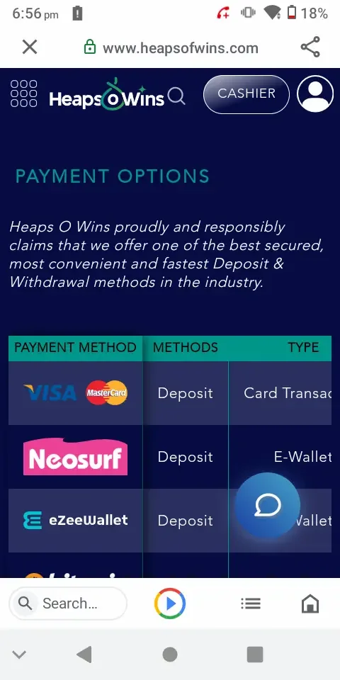 Heaps Of Wins Casino — Inside Heaps Of Wins Casino: screenshots 1