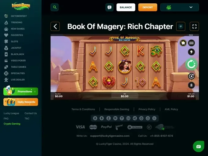 Lucky Tiger Casino — Inside Lucky Tiger Casino: screenshots 1