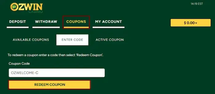 Ozwin Casino — Inside Ozwin Casino: screenshots 1