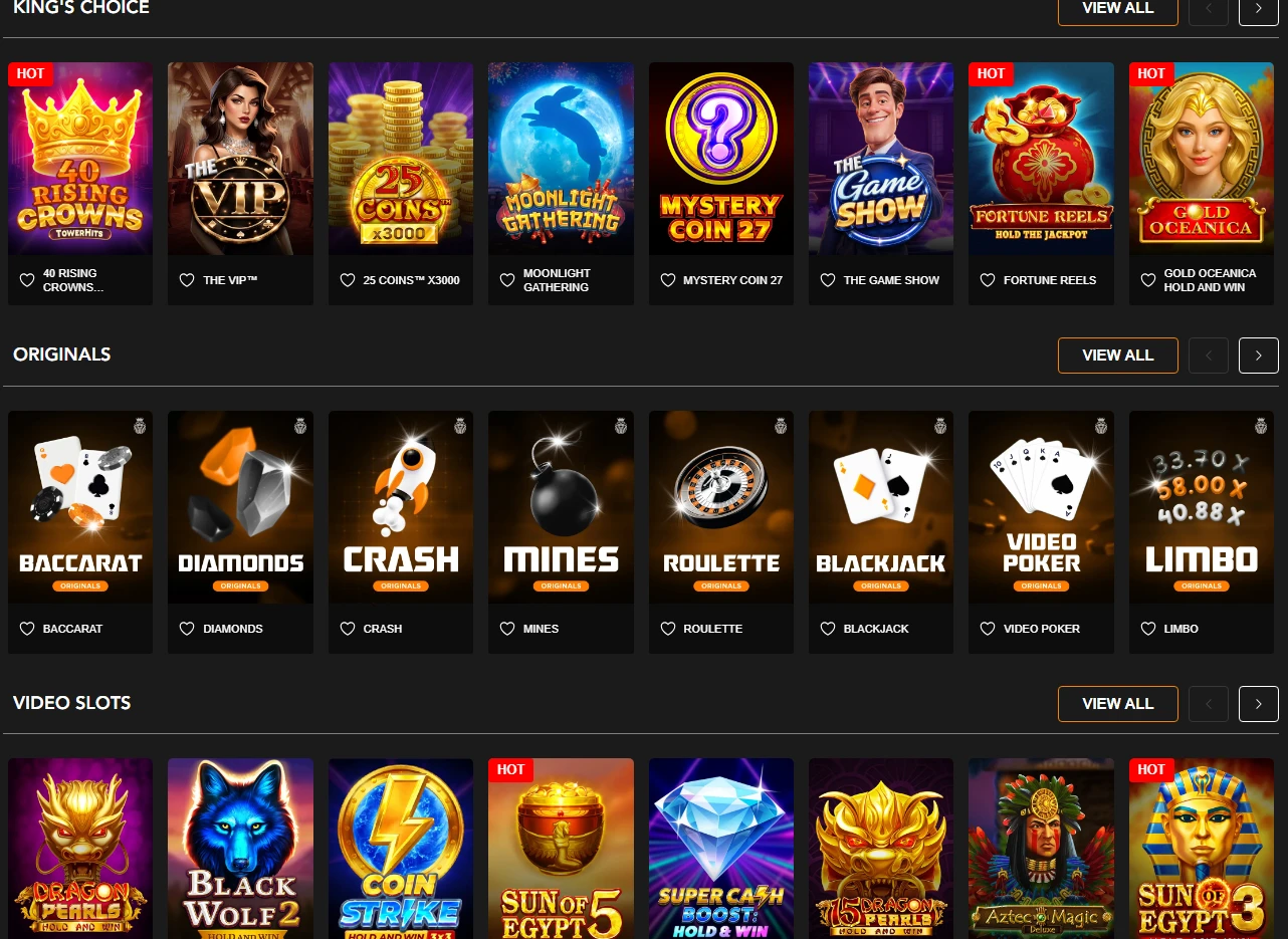 King Johnnie casino slots grid