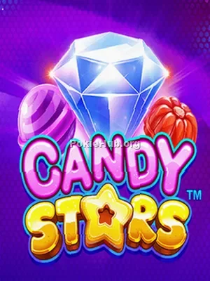 Candy Stars slot reels with 96.5 RTP and vibrant gem symbols
